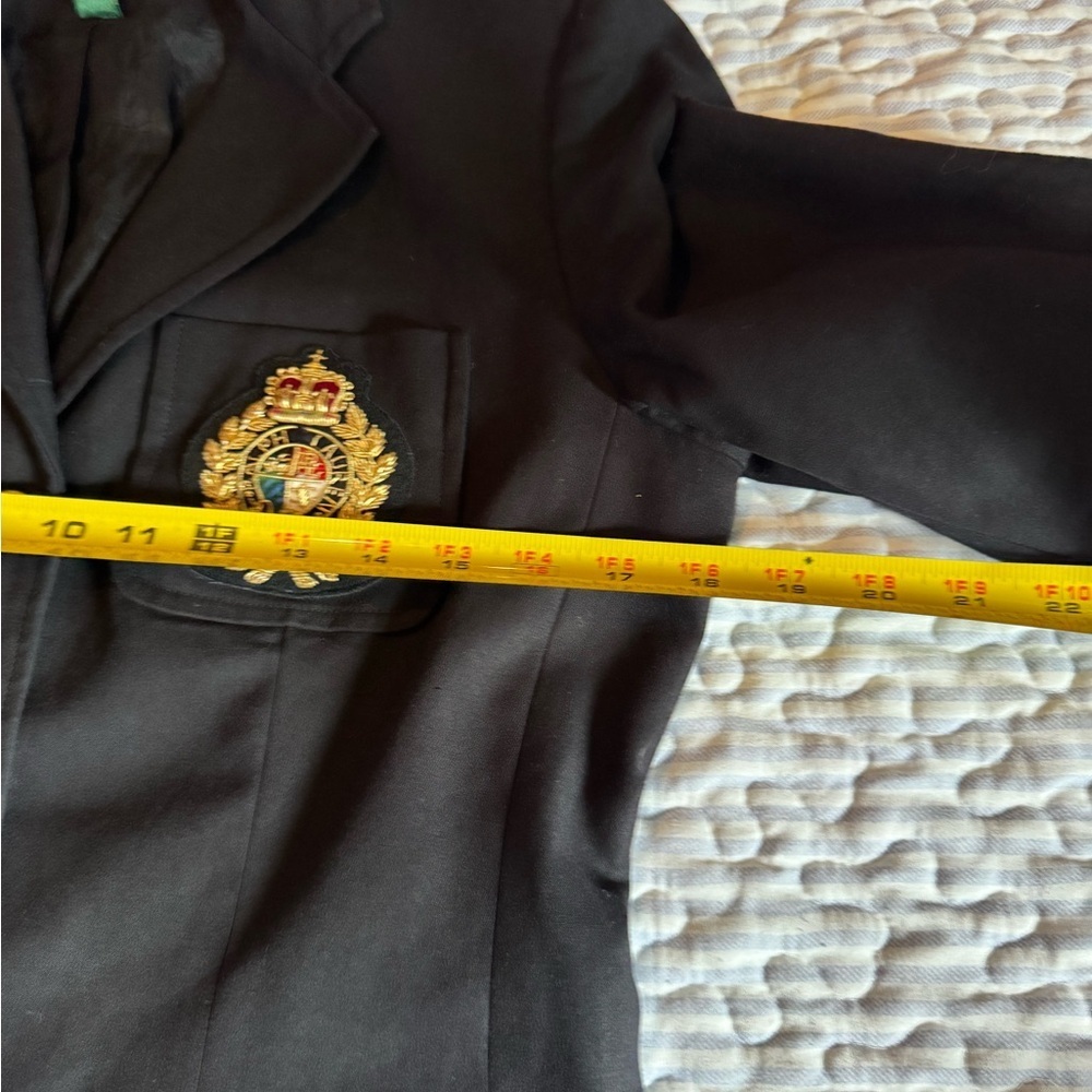 Ralph Lauren Black Blazer with Gold Embroidered Crest - Picture 6 of 8